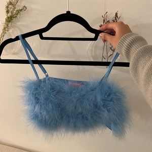Baby blue feather top